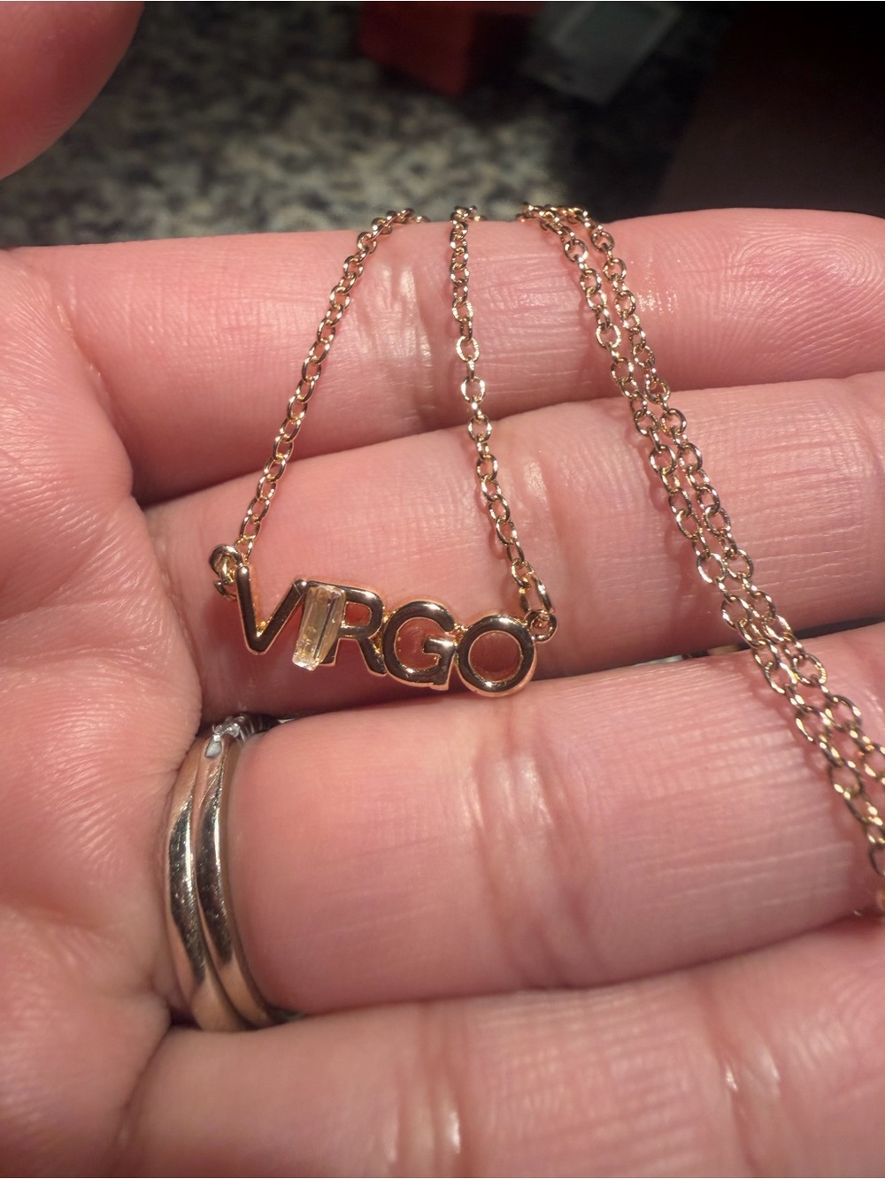 Virgo Word Pendant Necklace in Gold Tone - Women's Zodiac Jewelry